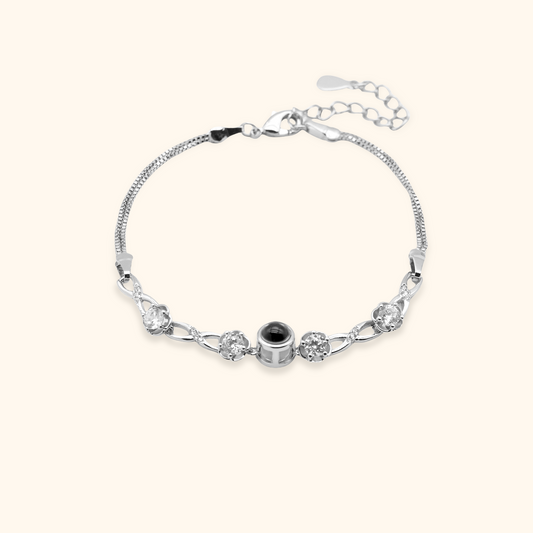 Custom Cubic Zirconia Photo Bracelet