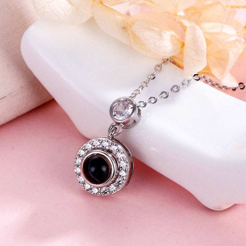 Round Orb Projection Charm Necklace