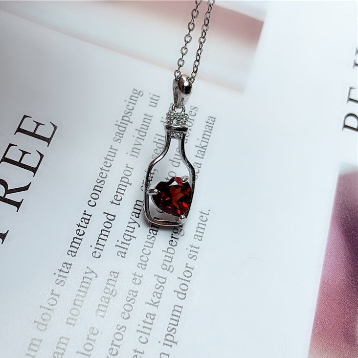 Message in a Bottle Birthstone Necklace