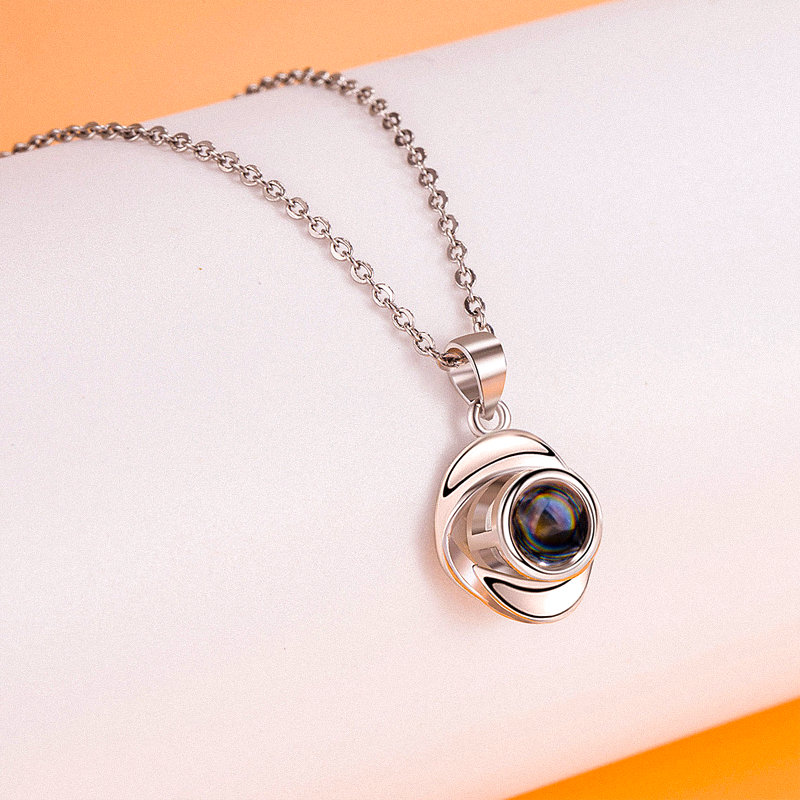 Swirl Projection Charm Necklace