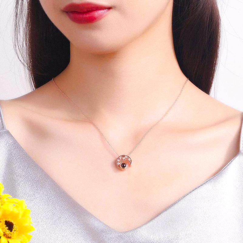 Moon Projection Charm Necklace