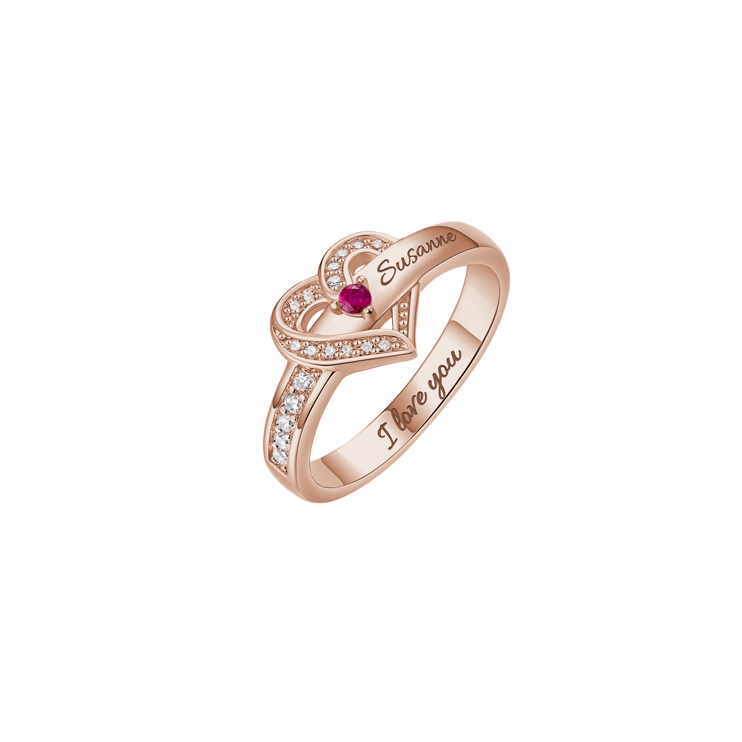 Personalized Name Birthstone Ring