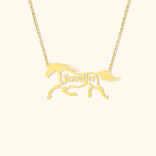 Personalized Name Horse Necklace