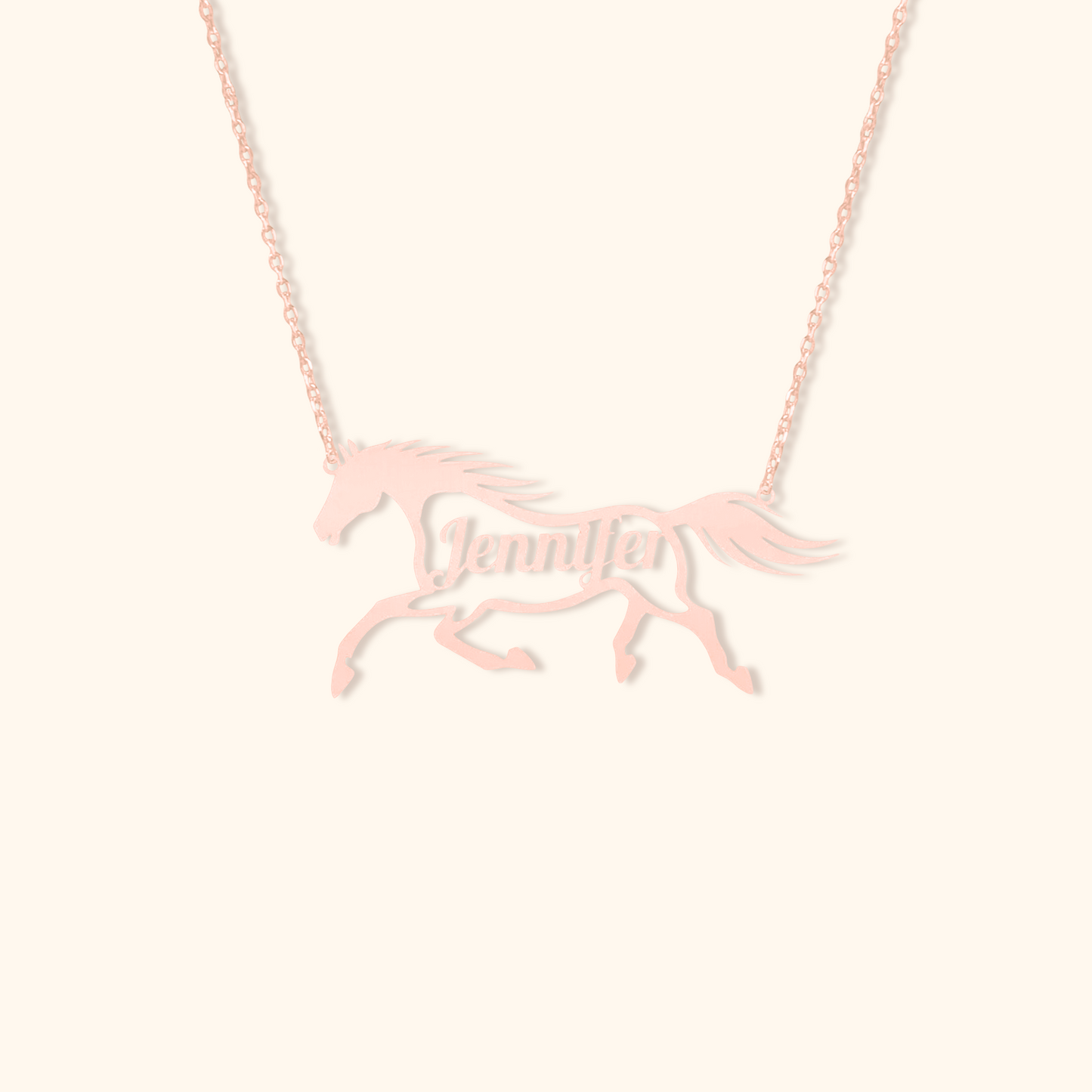 Personalized Name Horse Necklace