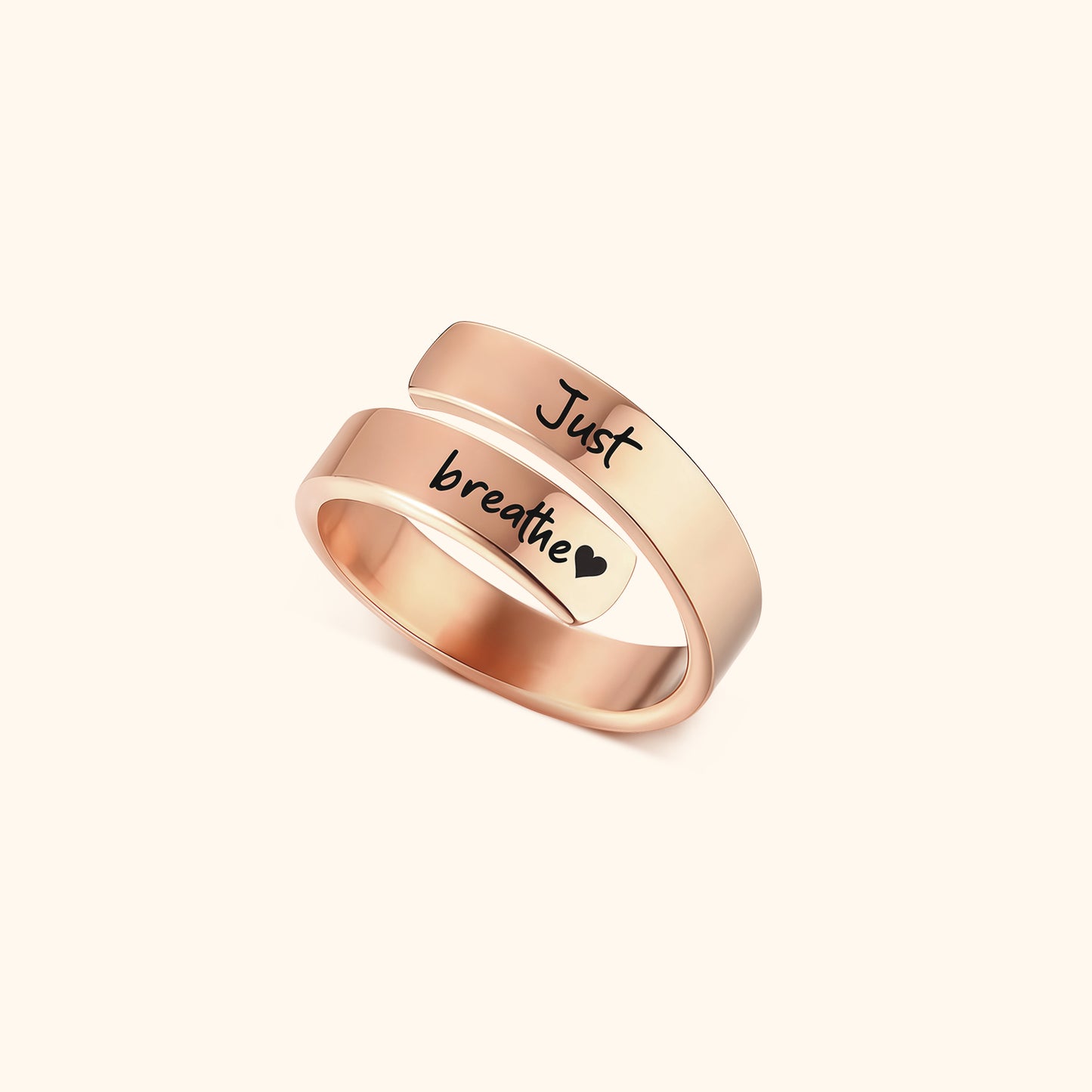 Just Breathe Quote Ring with Message Card
