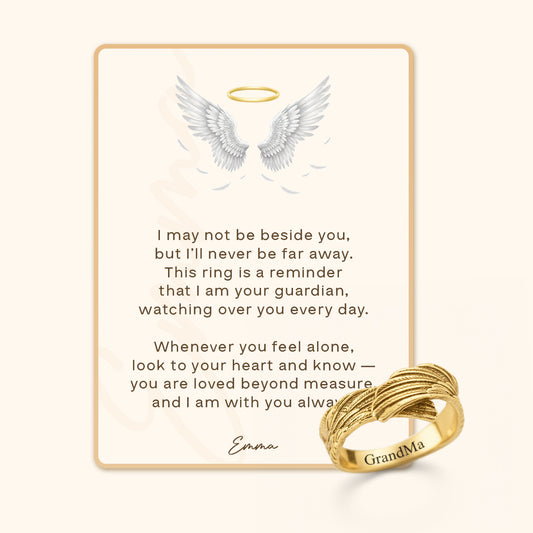Guardian Wings Angel Ring with Message Card