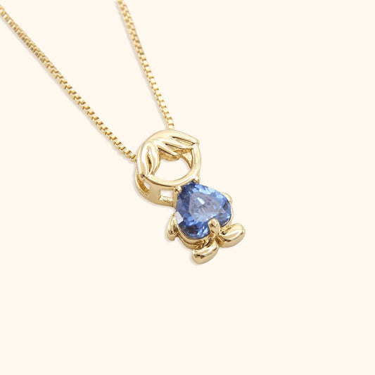 Classic Girl & Boy Birthstone Necklace