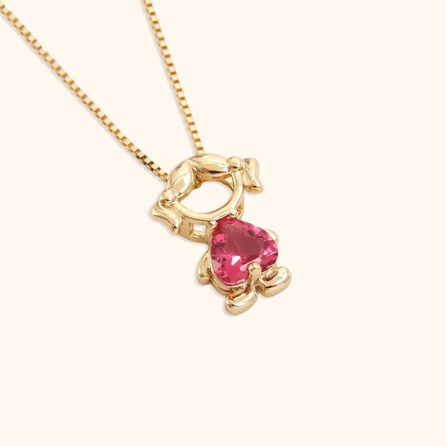 Classic Girl & Boy Birthstone Necklace