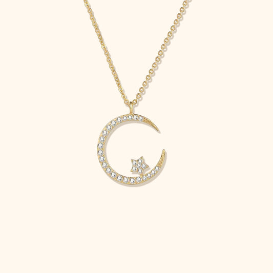 Sparkling Moon & Star Necklace