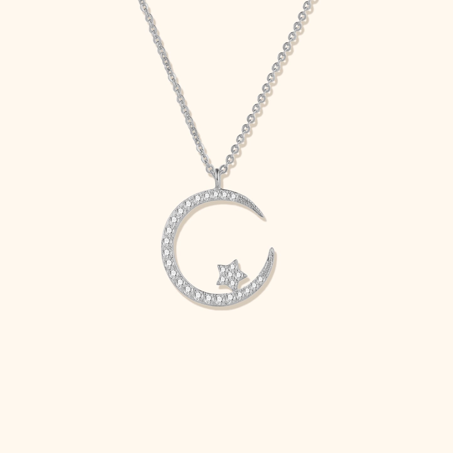 Sparkling Moon & Star Necklace