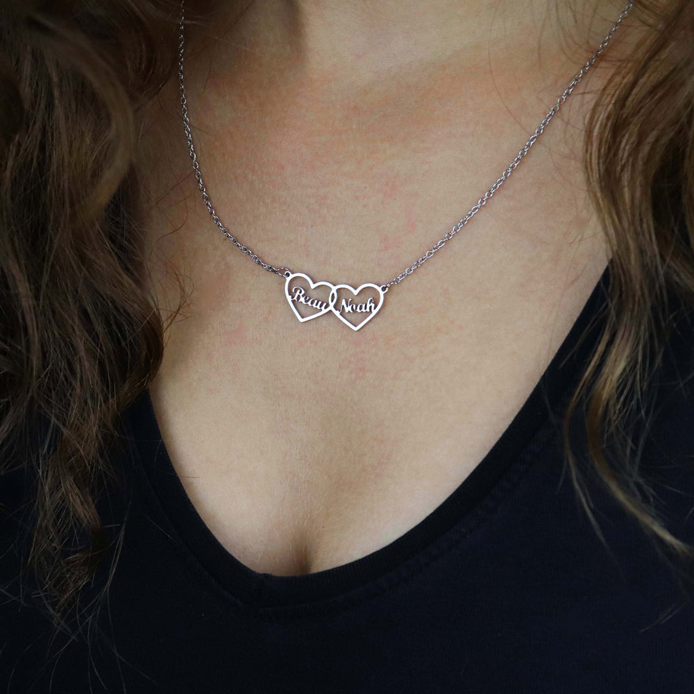 Personalized Two Hearts Necklace