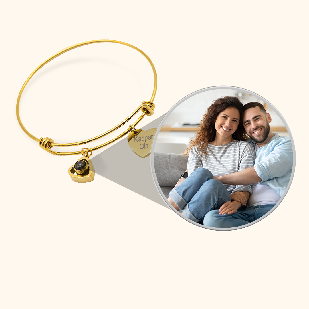 Personalized Name Charm Photo Projection Bracelet