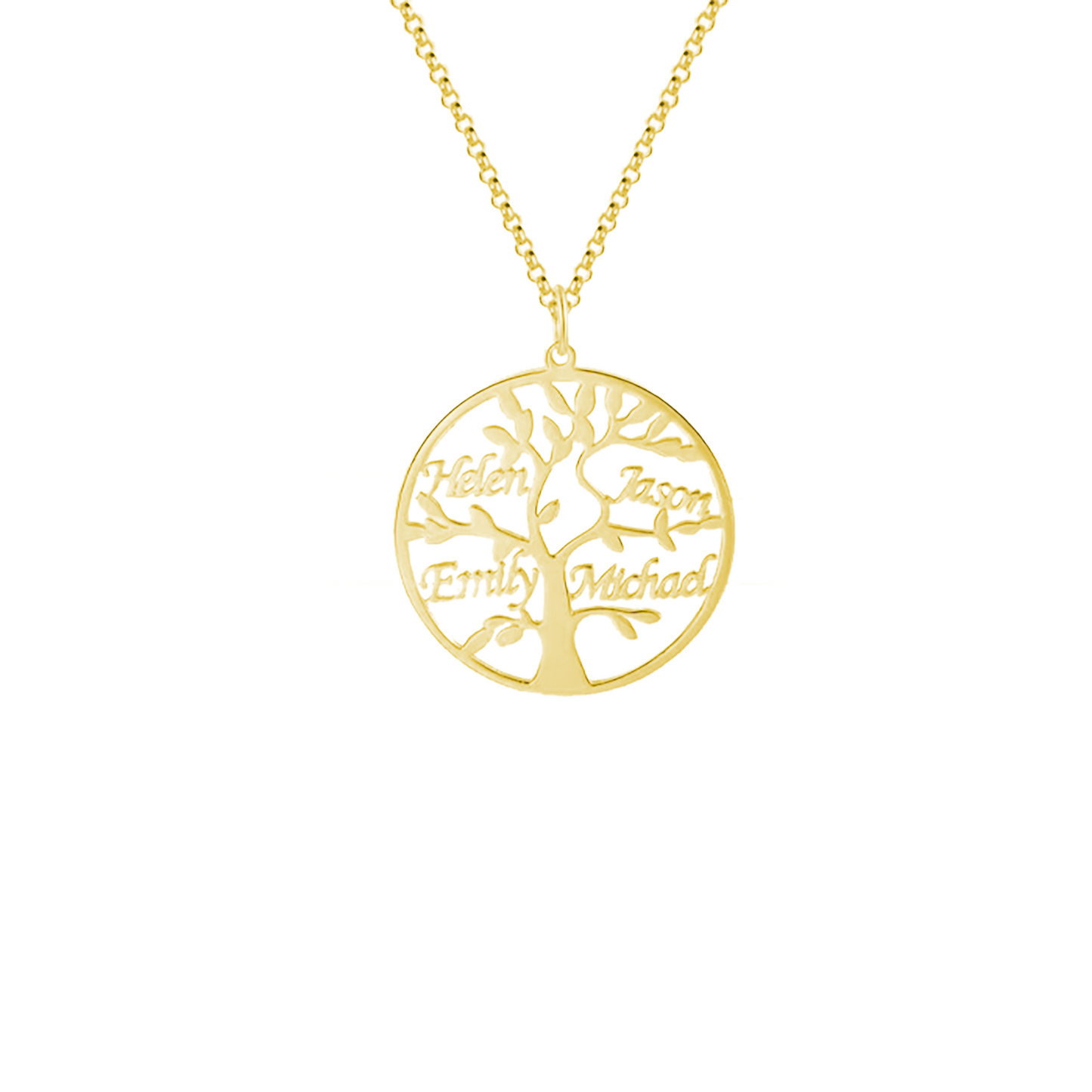 Customizable Family Tree Necklace with 1–9 Names