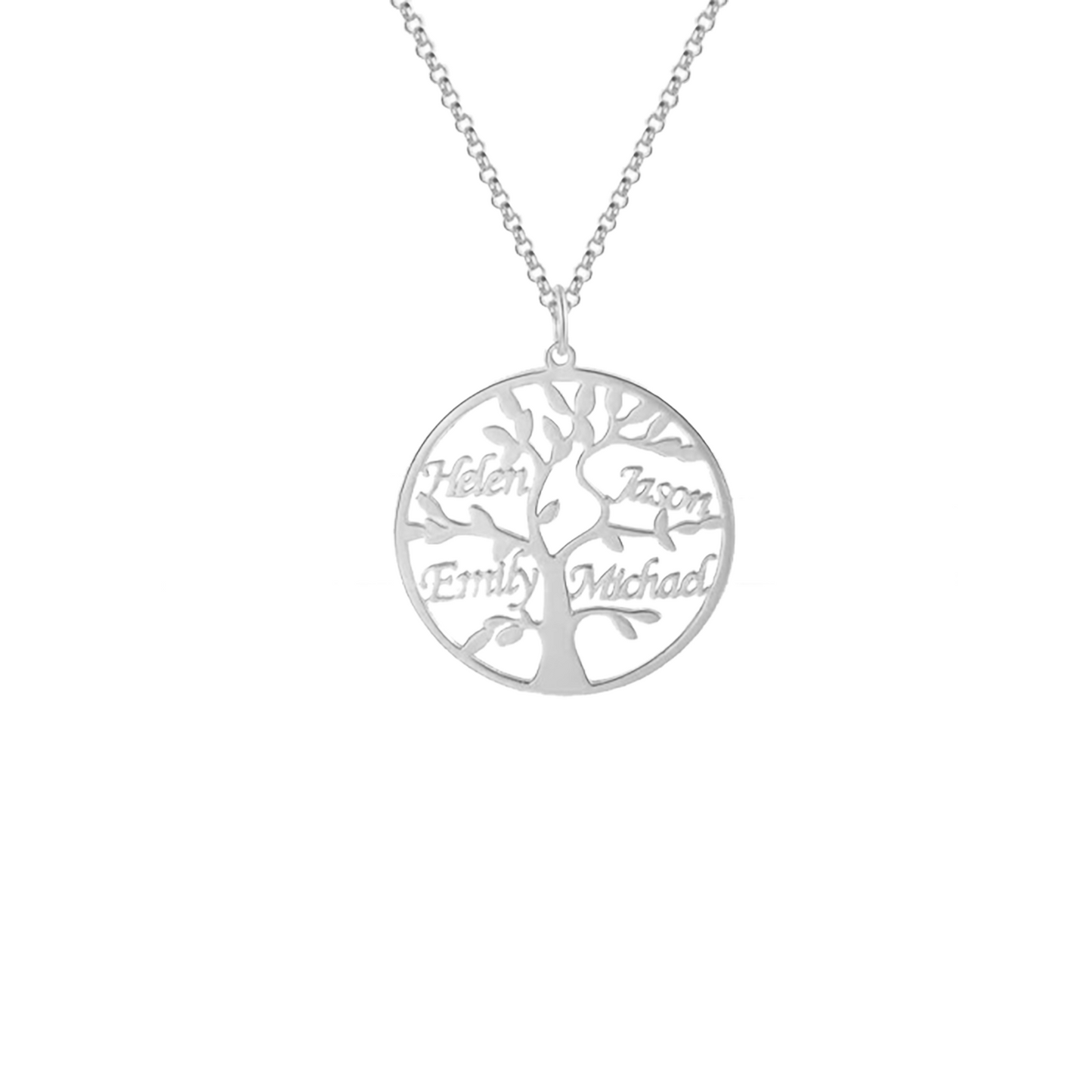 Customizable Family Tree Necklace with 1–9 Names