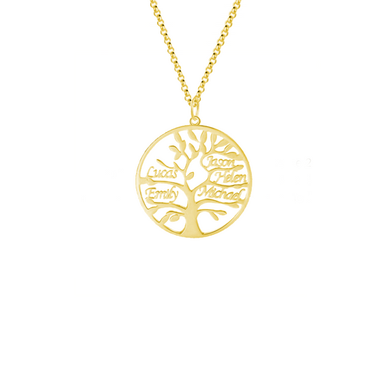 Customizable Family Tree Necklace with 1–9 Names