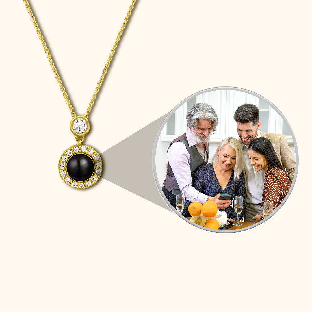 Round Orb Projection Charm Necklace