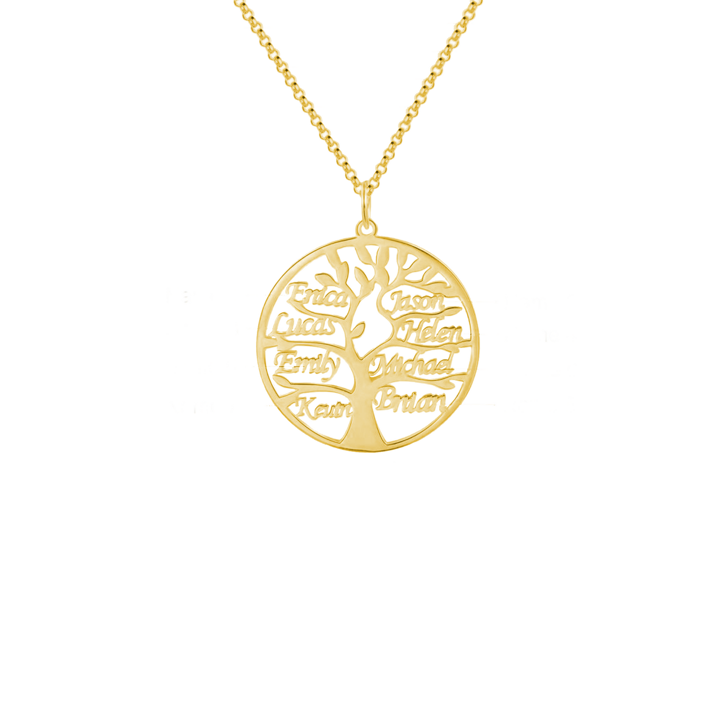 Customizable Family Tree Necklace with 1–9 Names