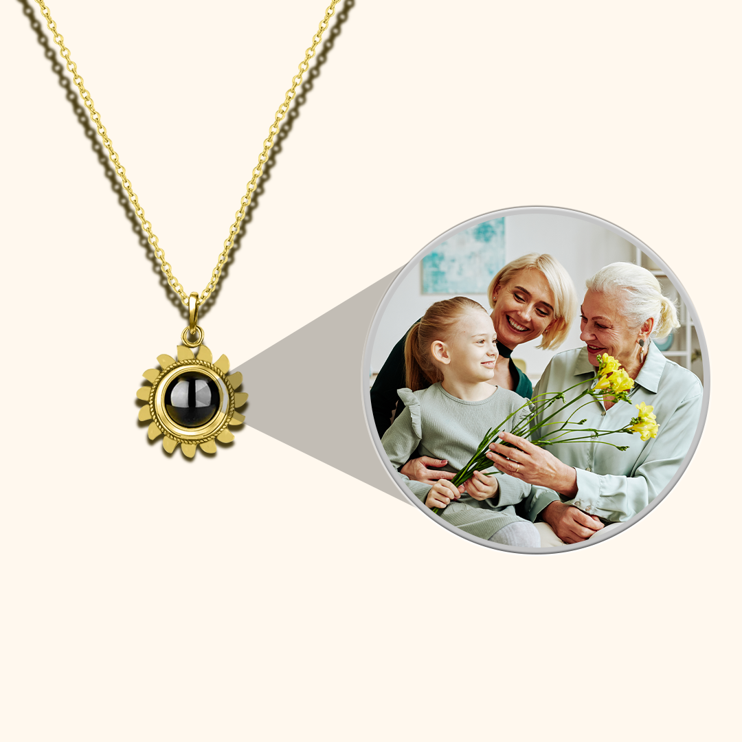 Personalized Luminous Sun Projection Necklace
