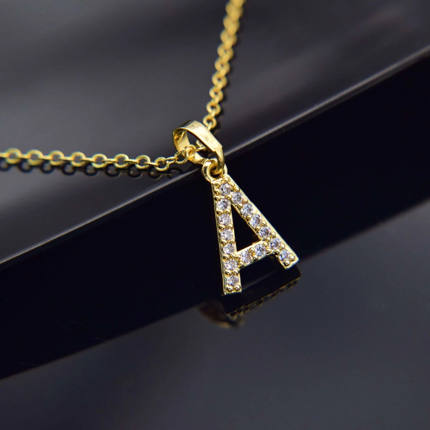 Cubic Zirconia Initial Necklace