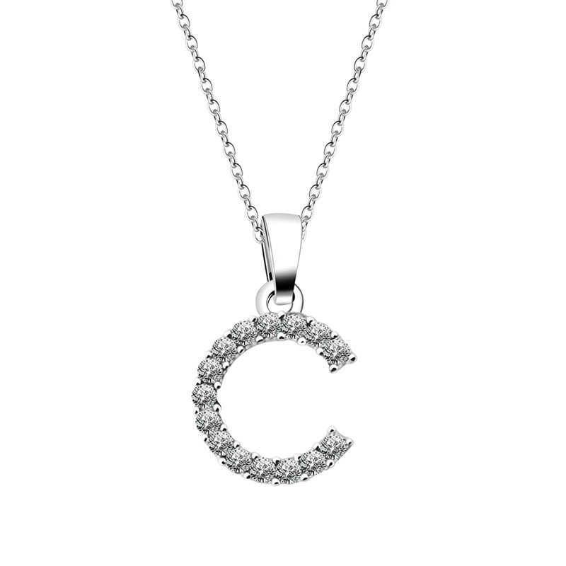 Cubic Zirconia Initial Necklace