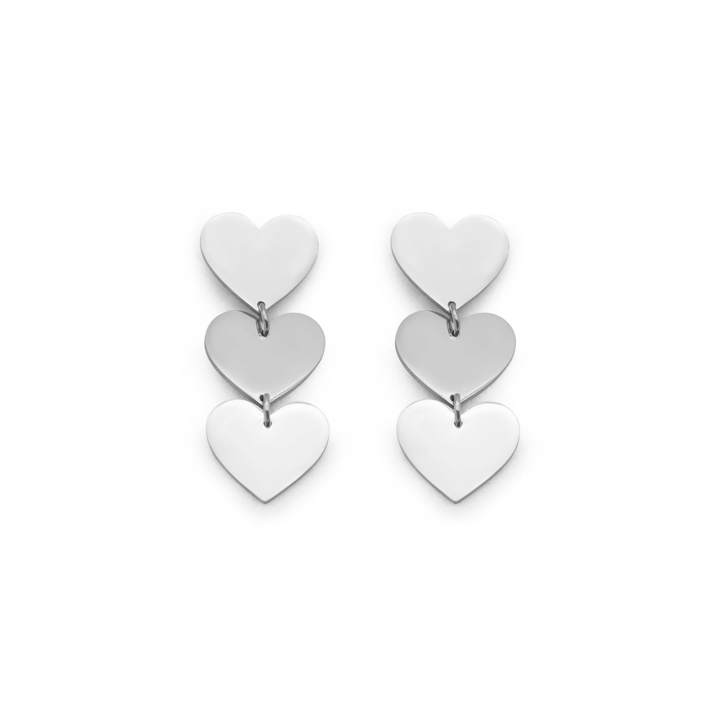 Triple Heart Statement Earrings