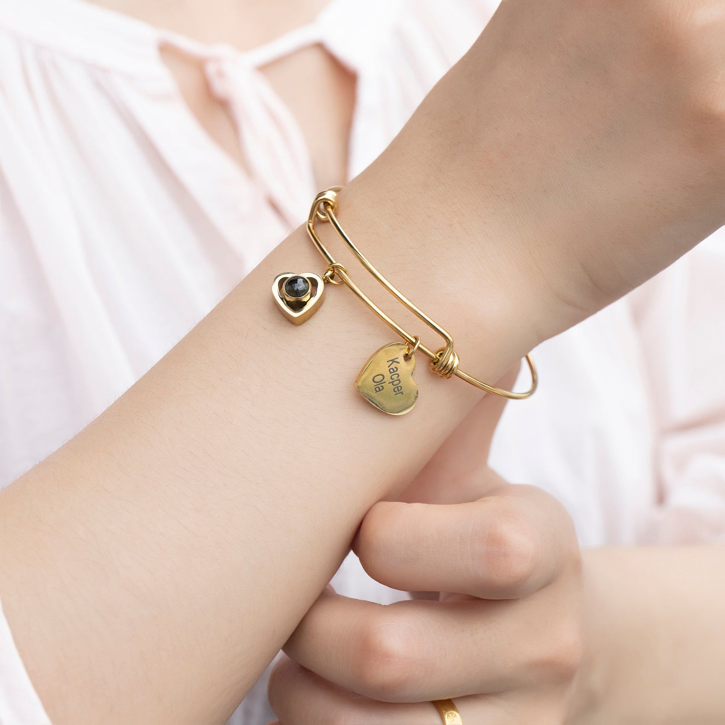 Personalized Name Charm Photo Projection Bracelet