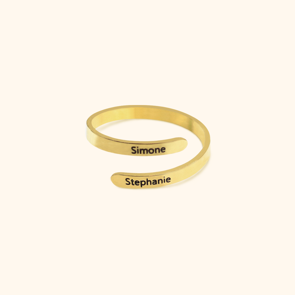 Custom Luxury Two Name Ring