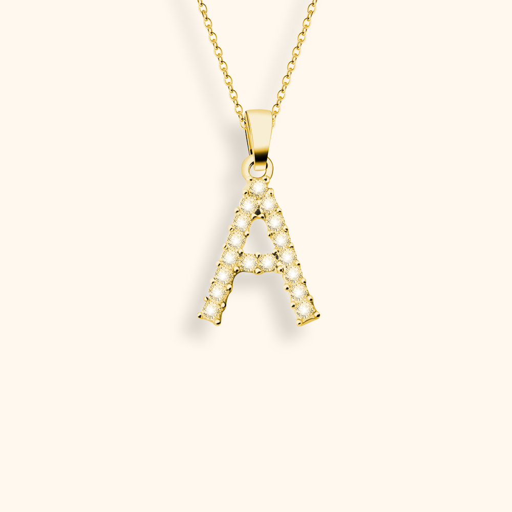 Cubic Zirconia Initial Necklace