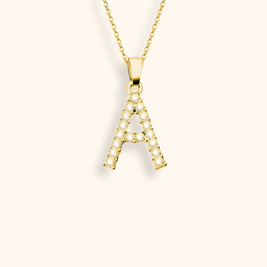 Cubic Zirconia Initial Necklace