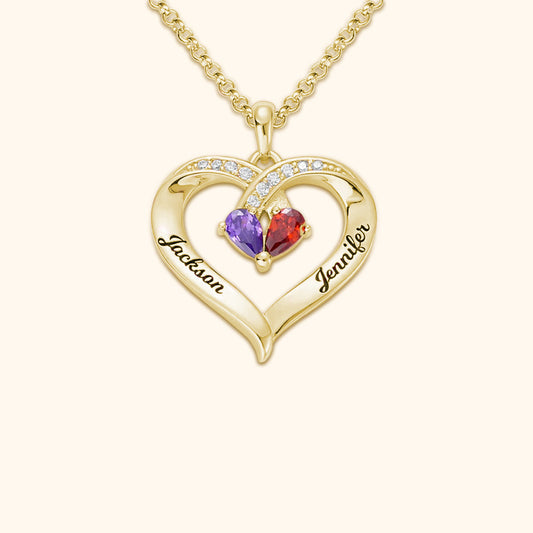 Forever Together Engraved Birthstone Necklace