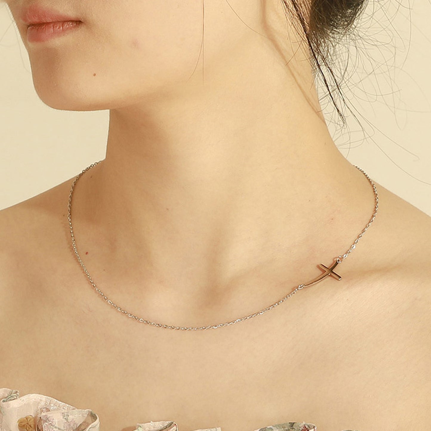 Personalized Curved Cross Necklace