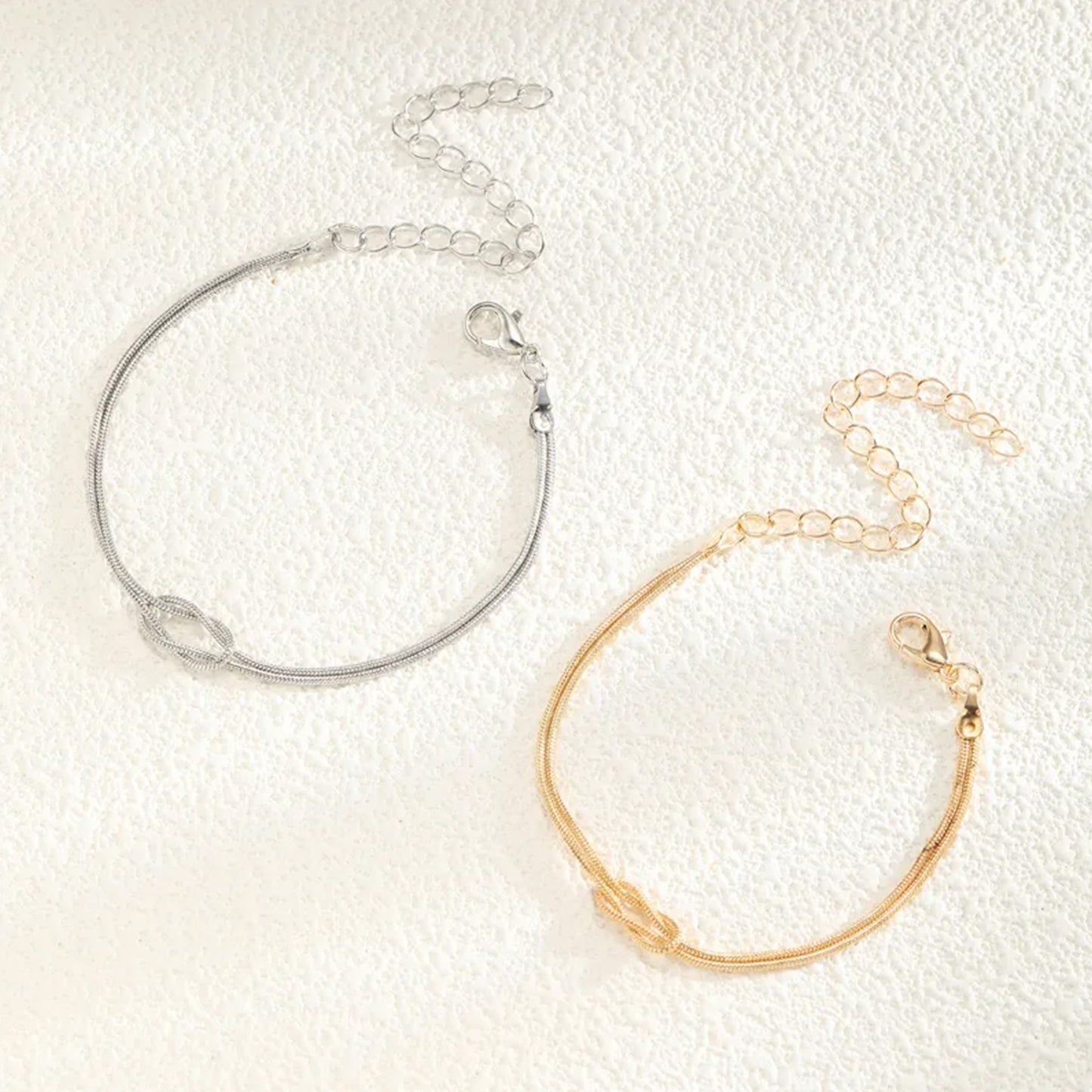 Connected Knot Couple Bracelet