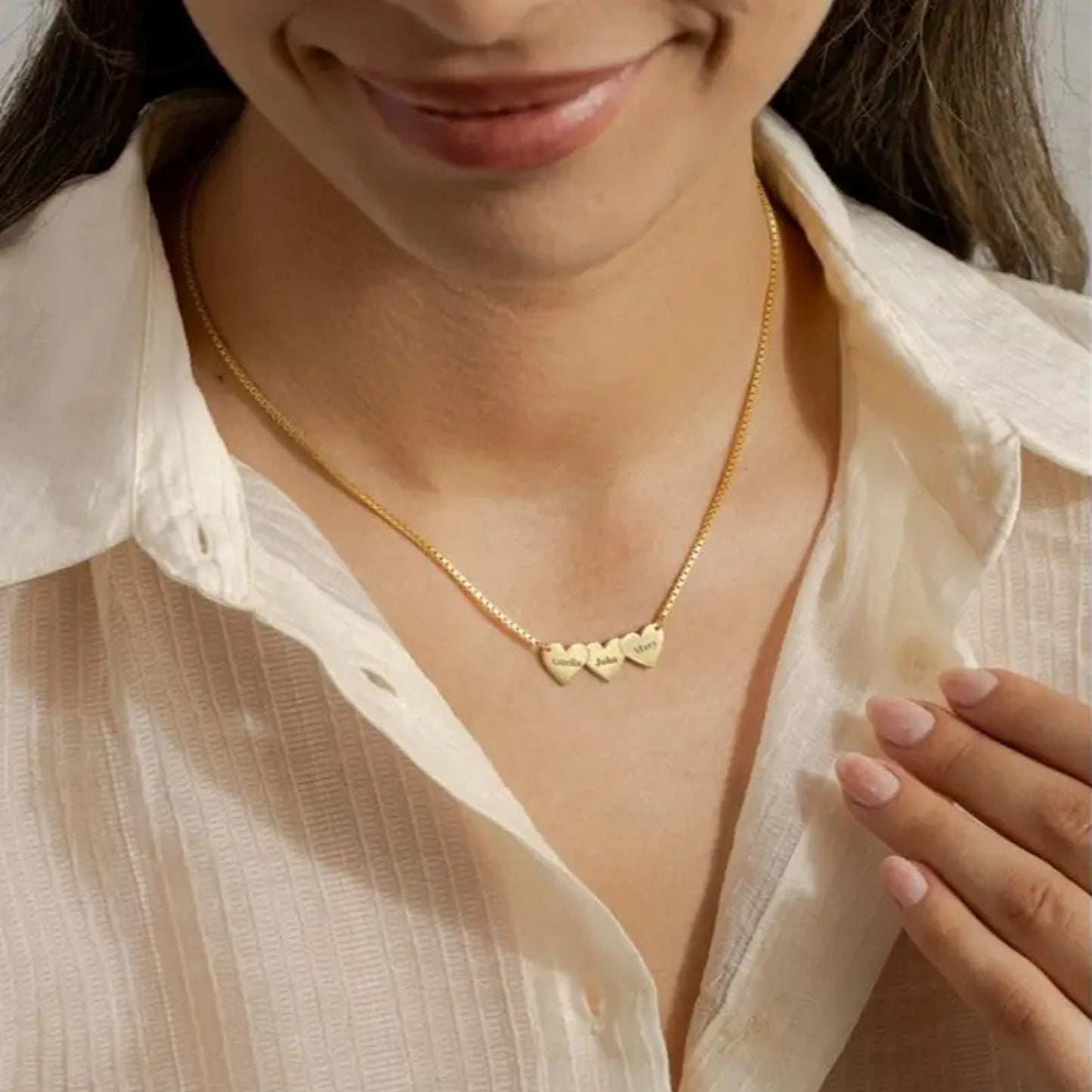 Personalized Heart-shaped Engraved Necklace