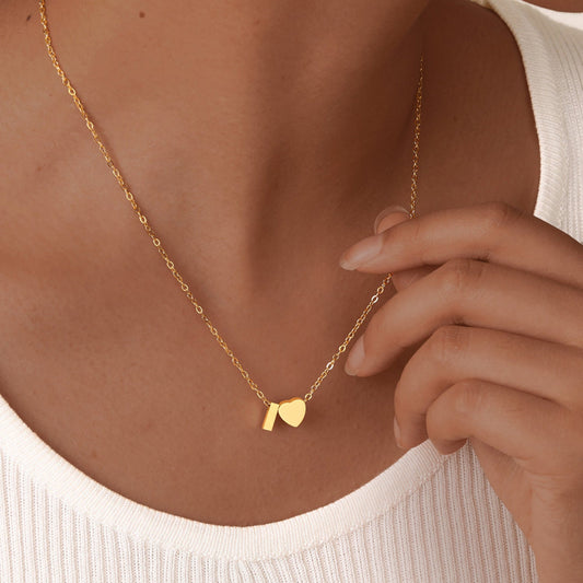 Sweet Heart Initial Necklace