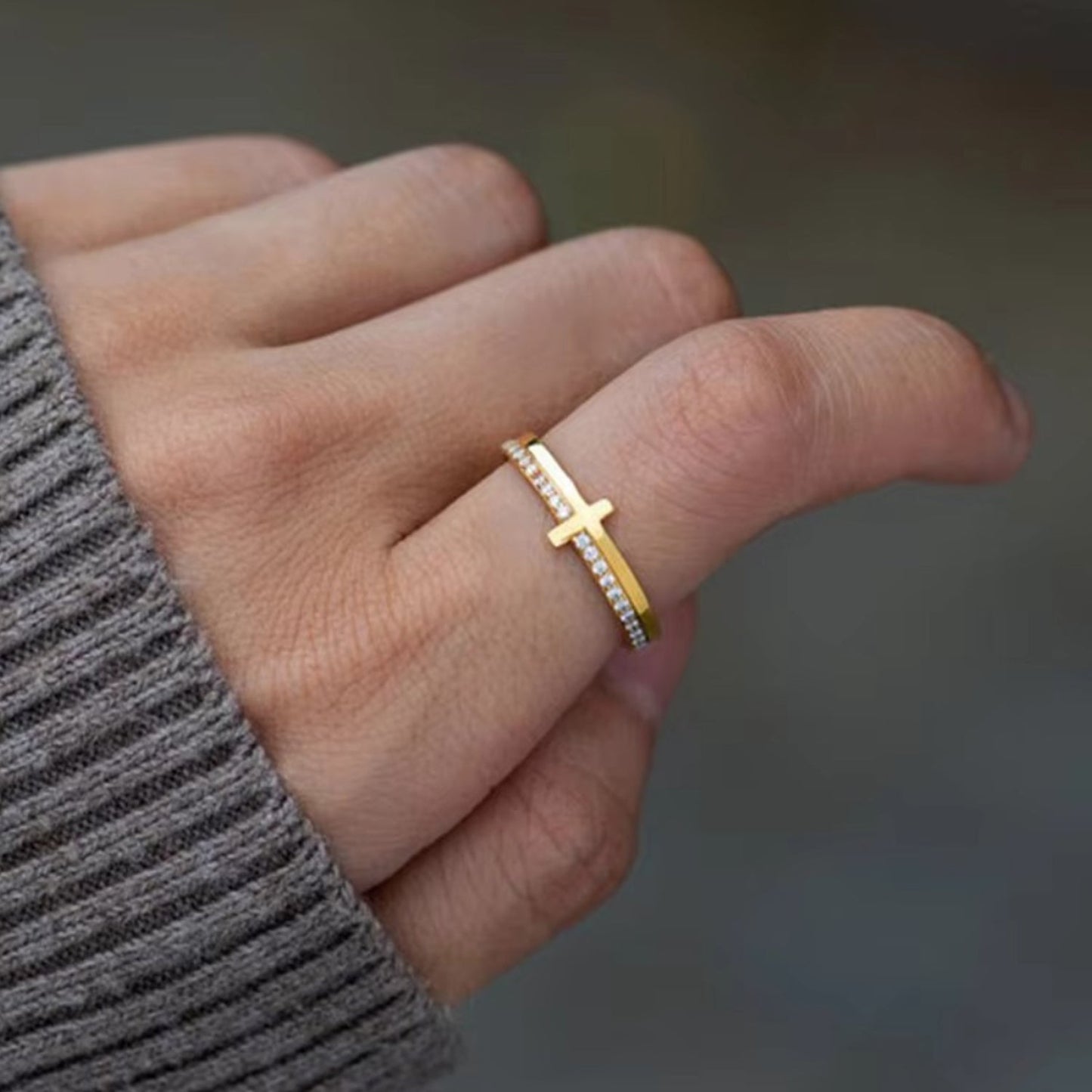 Gold Cross Ring