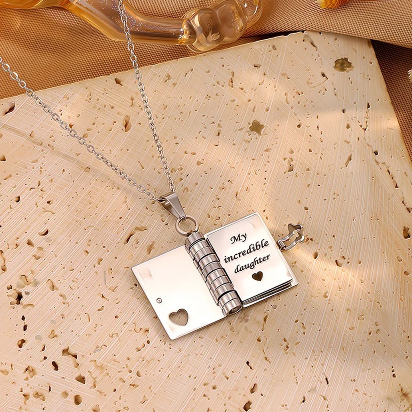 Secret Love Message Book Necklace