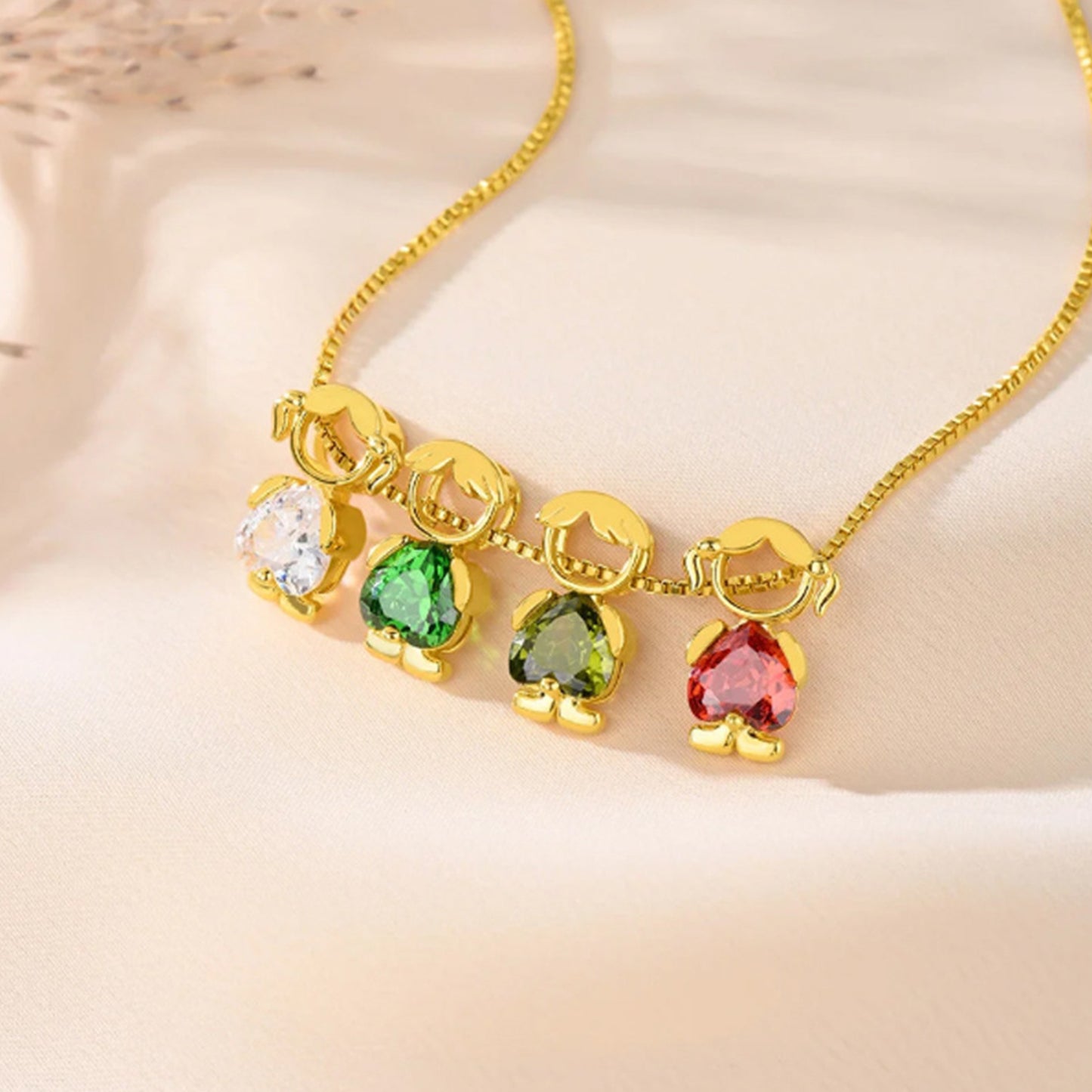 Classic Girl & Boy Birthstone Necklace