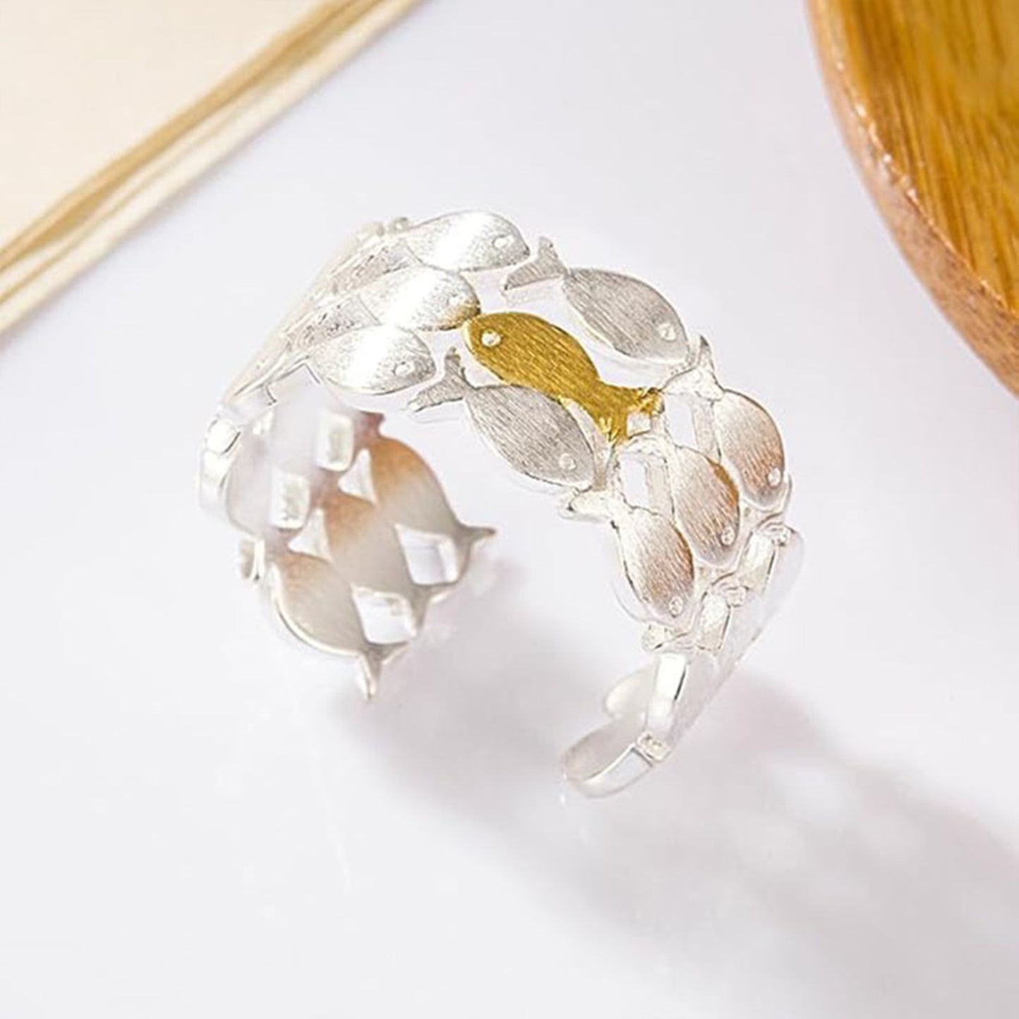 Swimming Against the Current Ring with Message Card