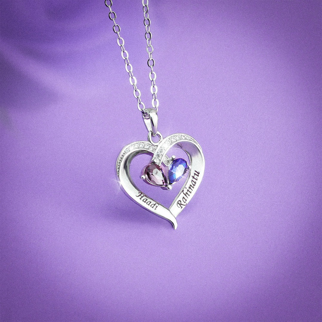 Forever Together Engraved Birthstone Necklace