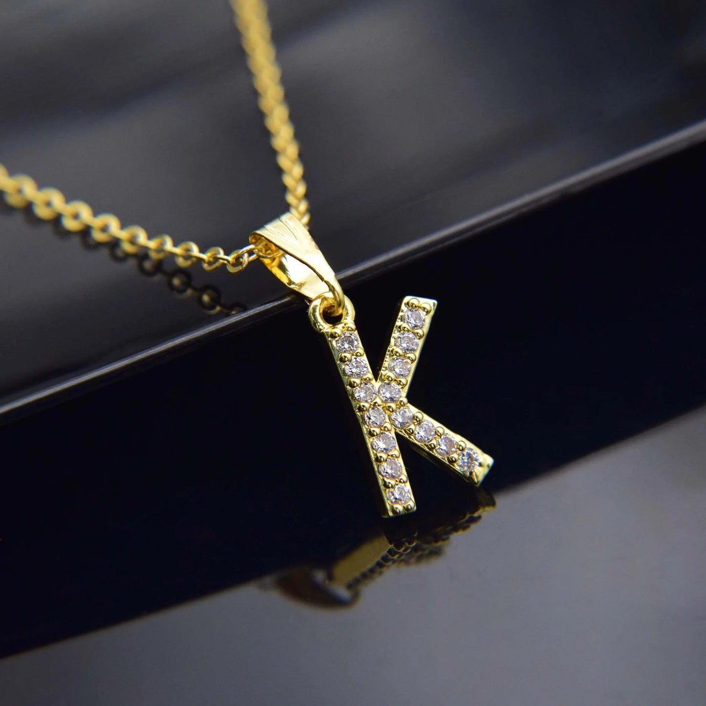 Cubic Zirconia Initial Necklace