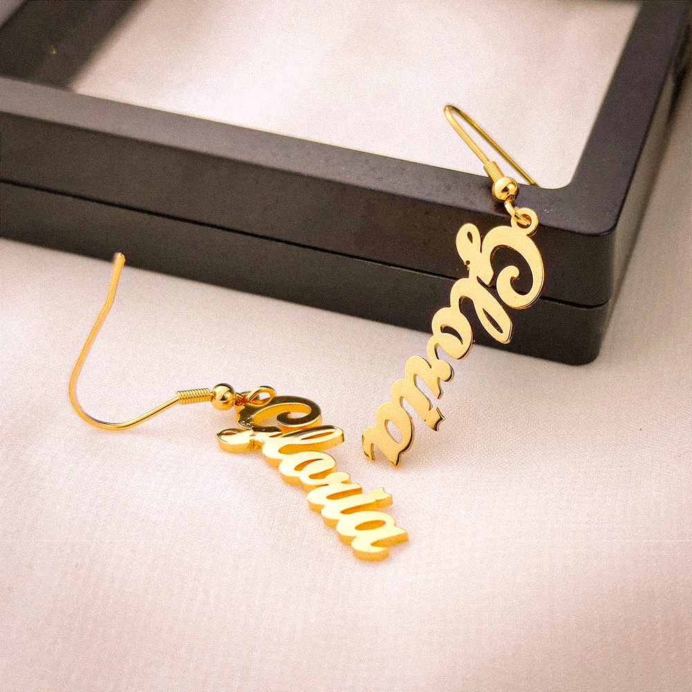 Luxury Vertical Name Earrings