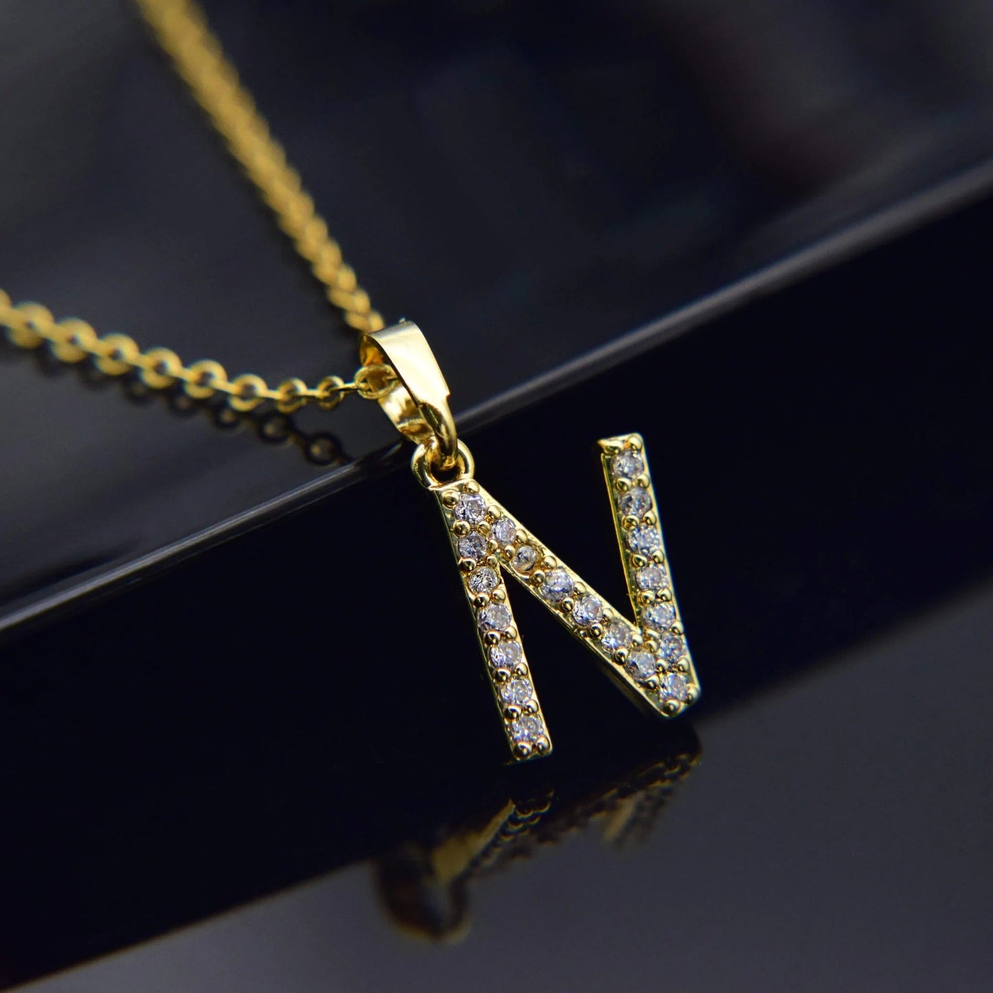 Cubic Zirconia Initial Necklace