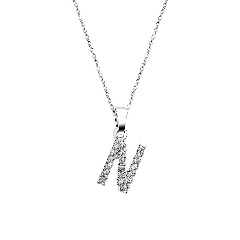 Cubic Zirconia Initial Necklace
