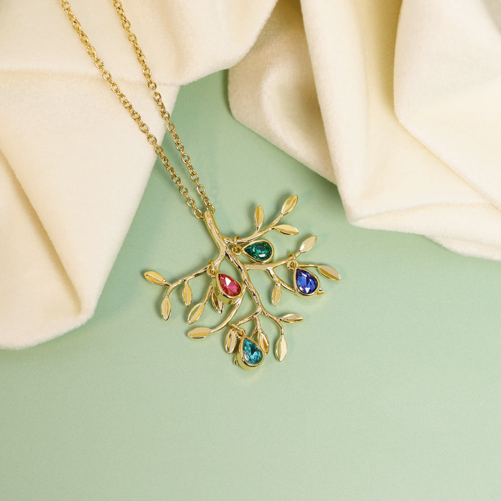 Family Tree Birthstone Necklace