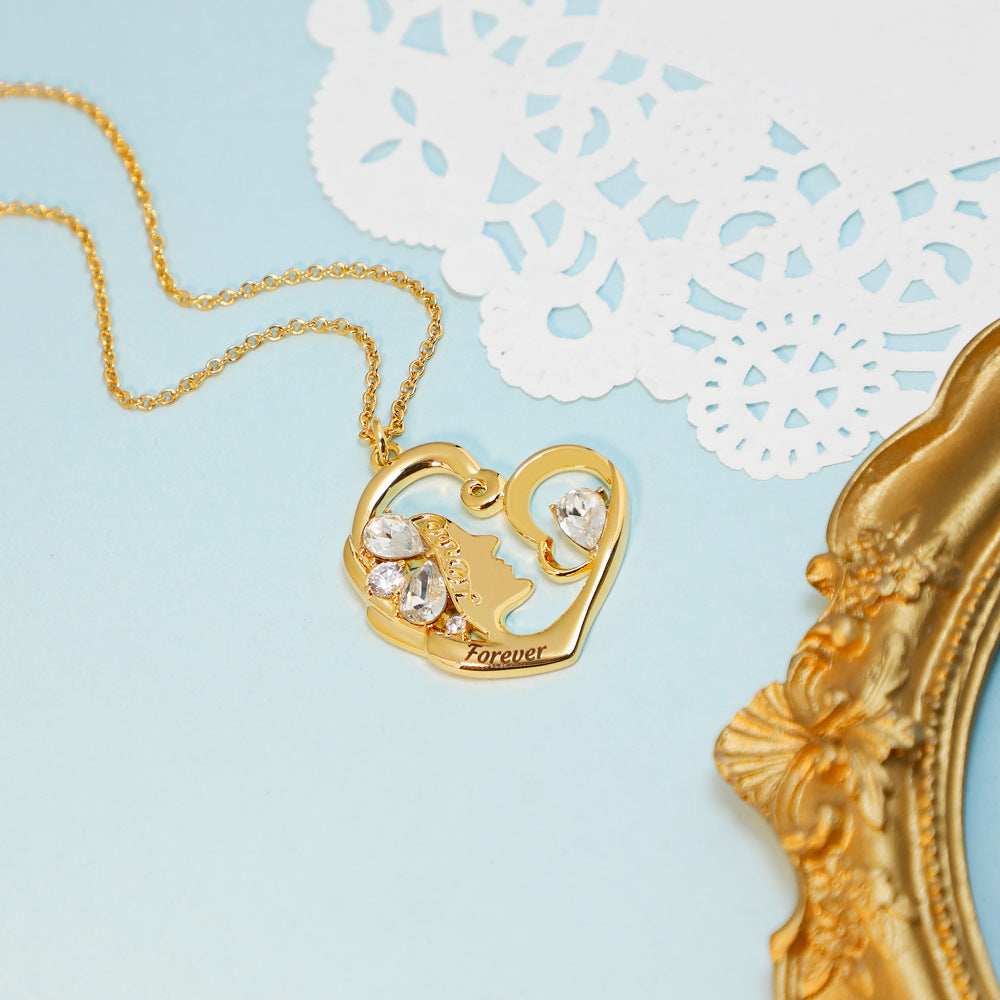 Mom's Heart Birthstone Necklace