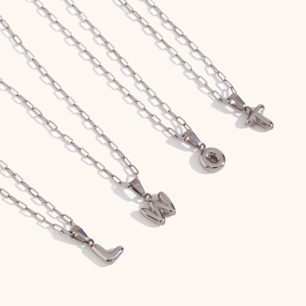 Bubble Letter Charm Necklace