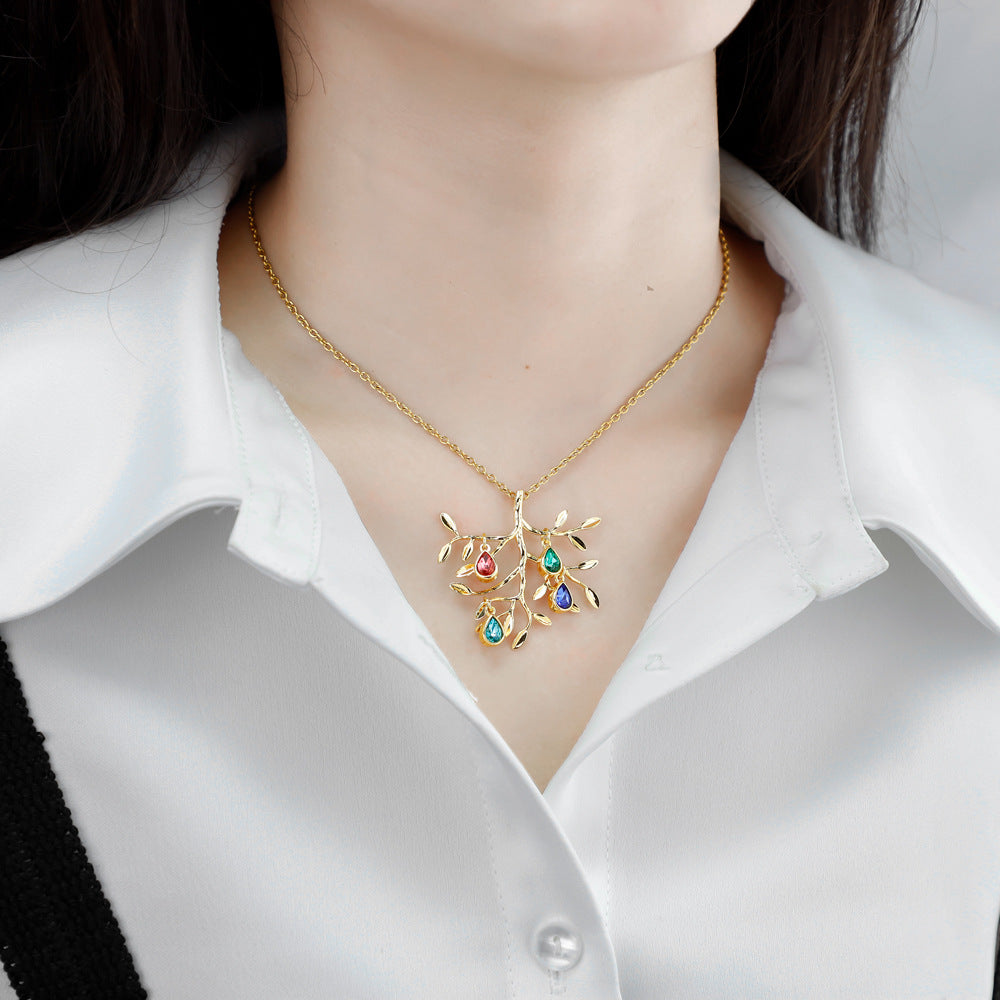 Family Tree Birthstone Necklace