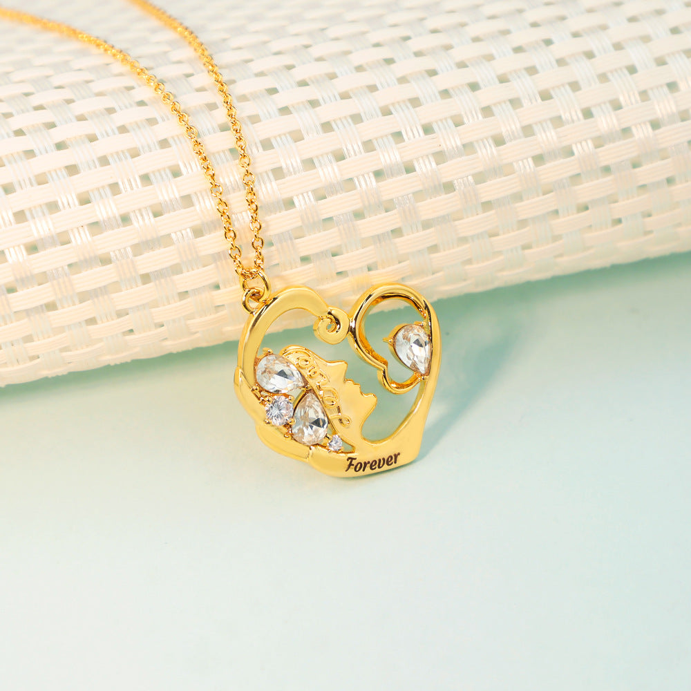 Mom's Heart Birthstone Necklace