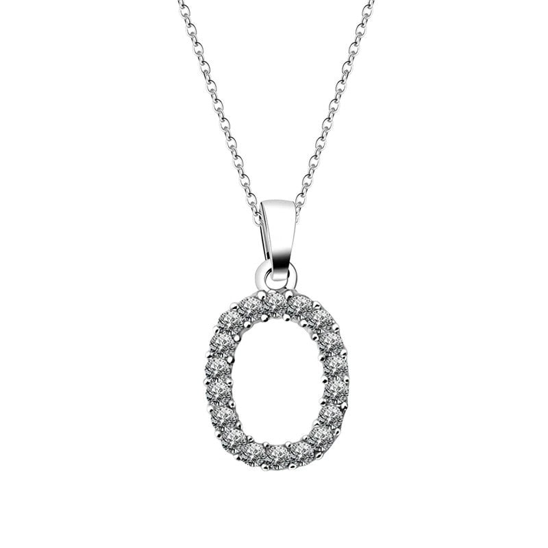 Cubic Zirconia Initial Necklace