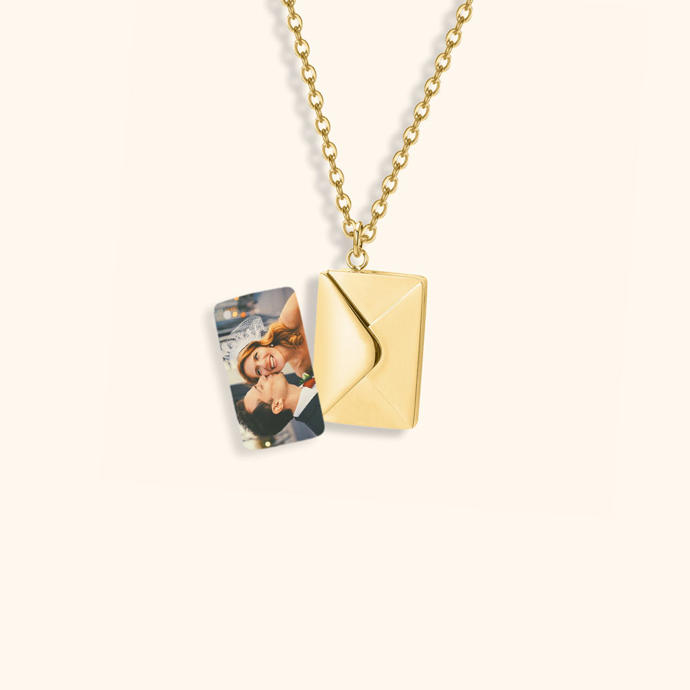 Personalized Photo Envelope Necklace